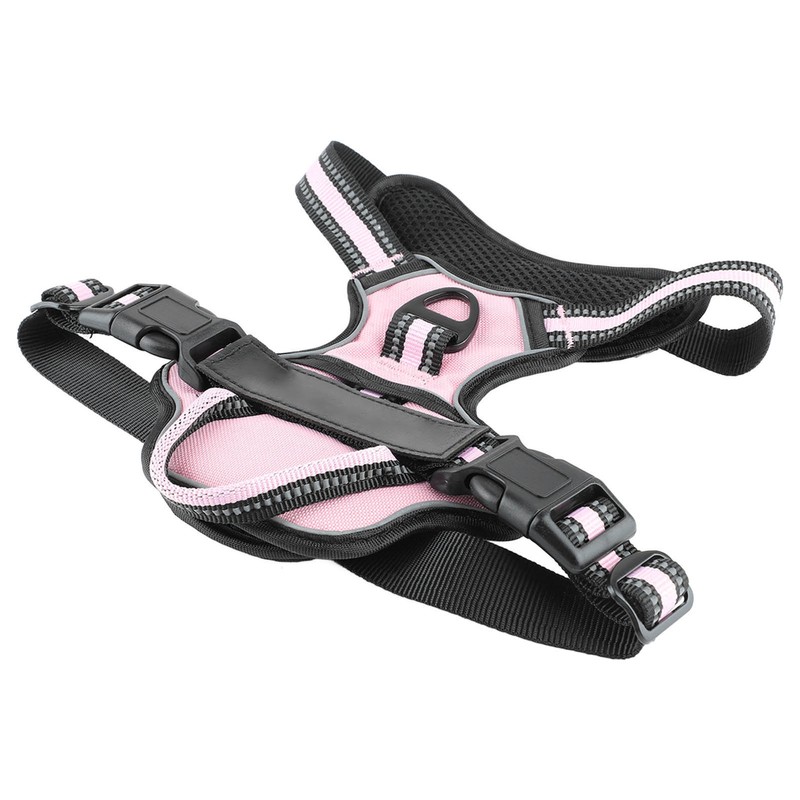 Dog Harness Double Layers Adjsutable Breathable Mesh Reflective Escape Proof