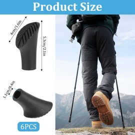 JIYIN 6 Stück Nordic Walking Stöcke Gummipuffer, Walking Stöcke Gummipuffer für alle gängigen Wanderstöcke für Trekking Asphalt Kies Gebirge(11mm)