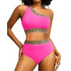 Tempt Me Women High Waisted Bikini Set - One Shoulder