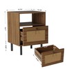 DongRong Rattan Nightstand, Bedside Tables with Drawer, Boho End Tables