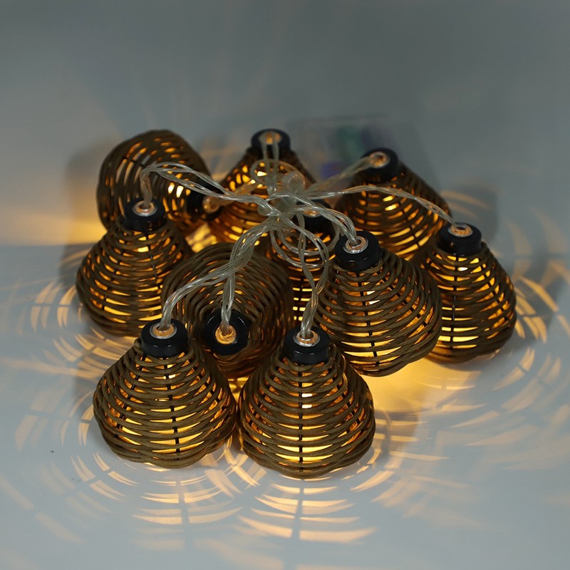 10Pcs Rattan Lamps String Lights LED Rattan Balls Fairy Lights