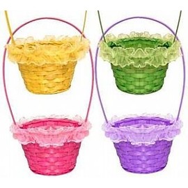 Pretty Green Wicker Easter Egg Hunt Basket | Kids Easter Parties