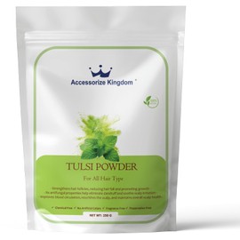 Accessorize Kingdom Herbal Face Pack Powder | 100% Natural & Organic Skincare | For Glowing Skin, Acne Control, Anti-Aging | All Skin Types | (250g, Tulsi)
