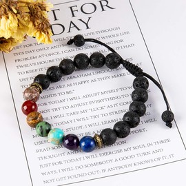 Chakra Bead Bracelets for Women - 8mm 7 Chakra Healing Bracelet With Real Stones Anxiety Meditation Yoga Gemstone Jewelry
