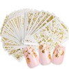 Frcolor Nail Stickers 3D Nail Sticker Set Lace Flower Gold