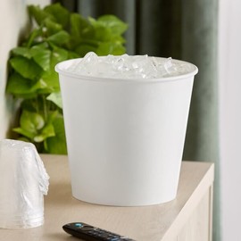 White Disposable Ice Bucket, 10 lb Capacity, 25/Pack, Double-Ply Paper