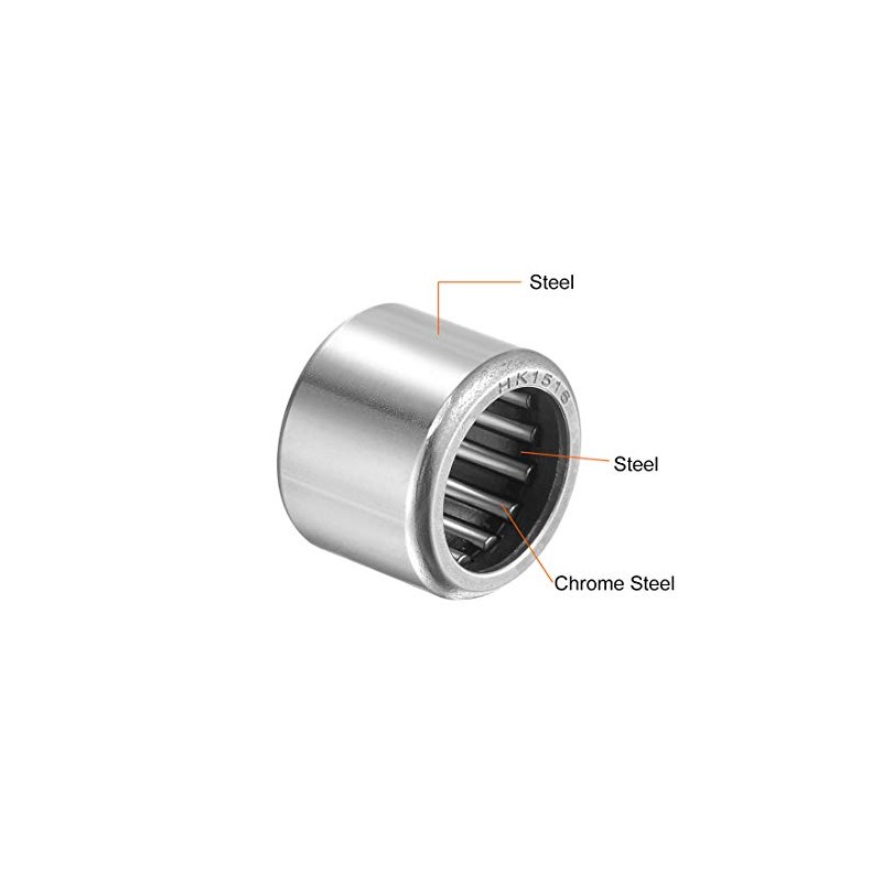 sourcing map HK1516 Needle Roller Bearings 15mm Bore 21mm OD