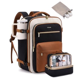 LOVEVOOK Carry On Travel Backpack for Women, Airline Approved Personal Item Bag with 17" Laptop Compartment, 40L Water-Resistant Weekender Backpack for Travel, Commuting, Business Trips