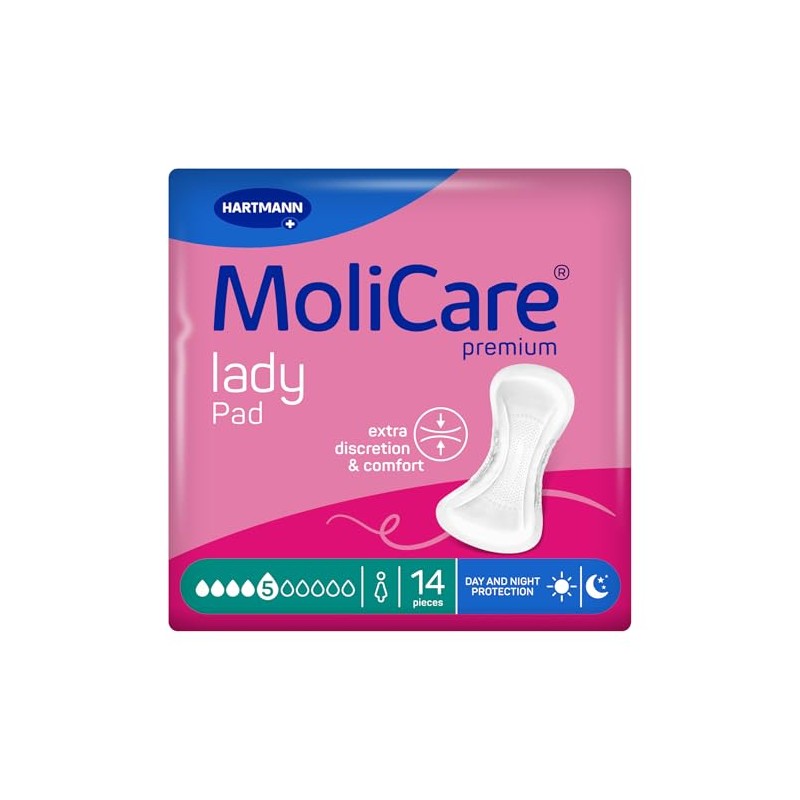 MoliCare Lady Pad 5 Drops Extra Long Incontinence Pads for