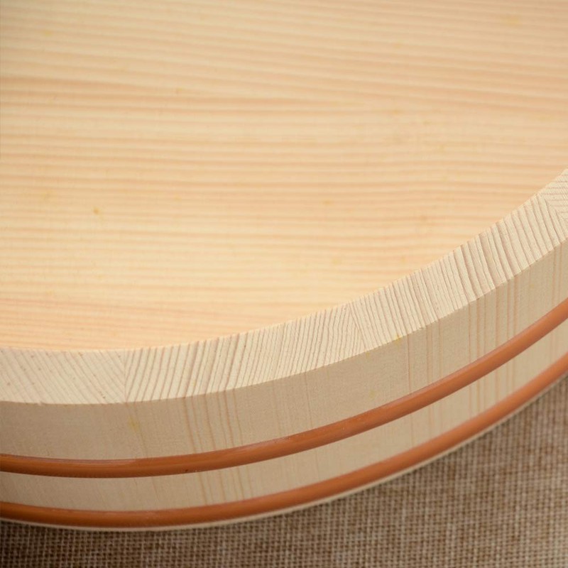 Kichgather 14.2 Inch Wooden Sushi Rice Bowl Hangiri Sushi Oke