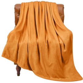 BEDELITE Fleece Blanket Twin Size Burnt Orange Throw Blankets for Couch & Bed, 300GSM Luxury Plush Cozy Fuzzy Fall Blanket 60x80 inches, Super Soft & Warm Blankets for Travel Camping