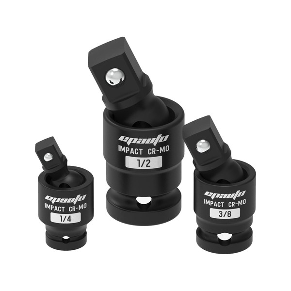 EPAuto 3Pcs Impact Universal 1/2", 3/8", and 1/4" U-Joint Ball