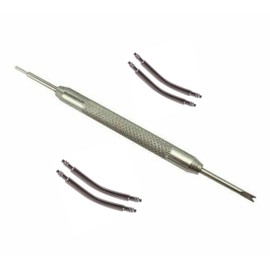 Vintage Time Watches | 4 x Curved Spring Bars Plus Tool Watch 1.5mm Pins Repair Steel Strap | Sizes 18mm 20mm 22mm (22mm)