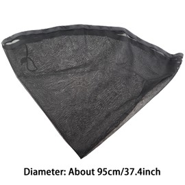 KKUANG 95cm/37.4inch Garden Outdoor Rain Barrel Mesh Cover Black Polyester Filter Protection Mesh Catch Basin Tank Protection Mesh with Drawstring