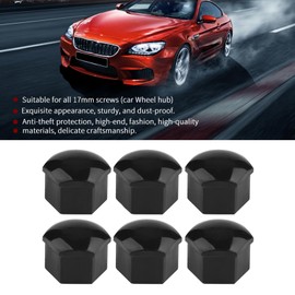 POCREATION Black Lug Nut Covers 20Pcs Wheel Lug Nut Cover, 20Pcs 21Mm Nut Car Wheel Auto Hub Screw Anti Theft Cover Car Wheel Bolt Dust (Black)