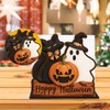 Halloween Napkin Holder, Black Cat Ghost Pumpkin Wood Napkin Holders
