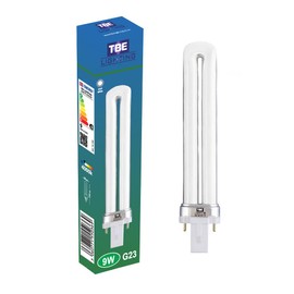 TBE LIGHTING 9w G23 2-Pin CFL Energy Saving Lamps - Cool White 4000K, 8000 Hour Life, 540 Lumen