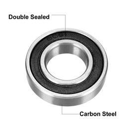 sourcing map 6901-2RS Deep Groove Ball Bearing 12mm x 24mm x 6mm Double Sealed Carbon Steel Bearings 8pcs