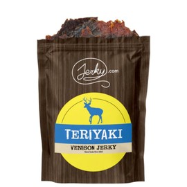 Jerky.com's Exotic Teriyaki Venison Jerky - Wild Game Meat Snacks, Exotic Snacks, High-Protein, All-Natural, No Added Preservatives - Healthy Snacks for Adults - 1.75 oz. (Pack of 1)
