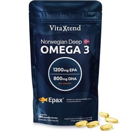 Omega 3 2000 mg EPA+DHA – 1200 EPA + 800 DHA – 180 cápsulas – Origen Noruego con certificación EPAX® – Aceite de pescado puro concentrado – Cápsulas s