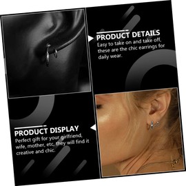 SHOWERORO Minimalist Silver Helix Earrings Titanium Earring Set for Women Stylish Twist