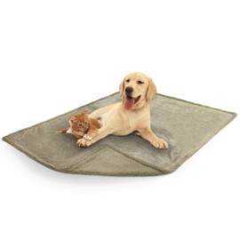 PetAmi Waterproof Dog Blanket for Couch, Sofa | Waterproof Sherpa Pet Blanket for Large Dogs, Puppies | Super Soft Washable Microfiber Fleece | Reversible Design | 60 x 40 (Taupe/Taupe)