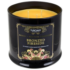 Tuscany Candle Homme + Heritage Scented Candle, Bronzed Fireside, 15 oz