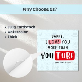 CCAMSSELY Funny Fathers Day Card - Father's Day Card for Dad from Son Daughter Kids - 6x6 inch