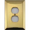 Jumbo Stamped Unlacquered Brass One Gang Duplex Electrical Outlet Wall