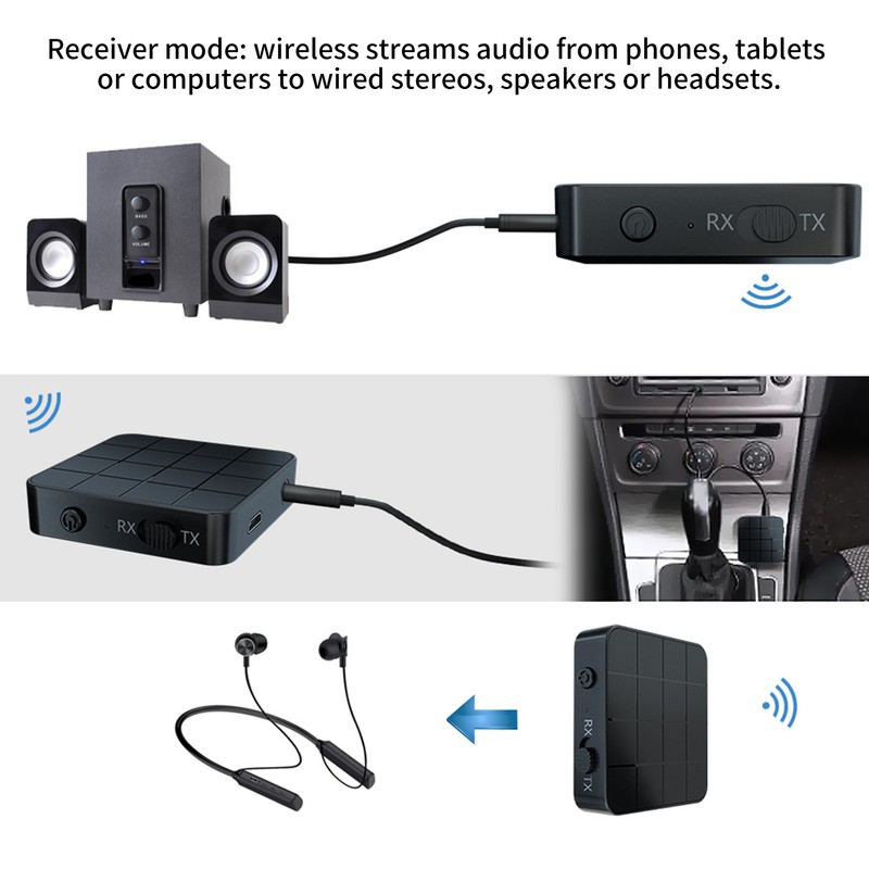 KN321 Wireless Bluetooth 5.0 Audio Transmitter Receiver 2 in 1