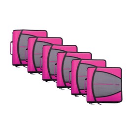 Case-it Mighty Zip Tab School Zipper Binder | 3-Inch O-Rings, 600-Sheet Capacity, 5-Subject Expanding File Folder, Multiple Pockets & Storage Organizer, Shoulder Strap | D-146 Magenta | 6 Pack