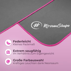 NirvanaShape Microfibre Towel – Travel Towel, Bath Towel for Holidaymakers – Compact, Quick-Drying Microfibre Towels as Beach Towel, Sports Towel – for Travel, Camping, Sports – 120 x 60 cm