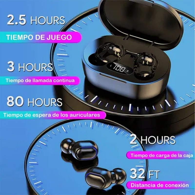 Bluetooth Earbuds Stereo Sound Noise Reduction Wireless Sports Earphones with