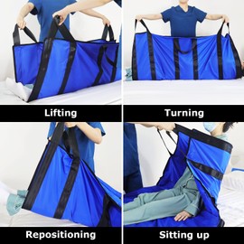 [Delete] Positioning Pad for Patient Transfer, Patient Transfer Board with Handles, Suitable for Obese People, Elderly People and Patients (Blue 100 x 120 cm)