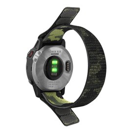 Fleshy Leaf Band Compatible with 22mm Hook and Loop Quick Dry Watch Band for Fenix 6/Fenix 5/ Fenix 7/EPIX 2, Woven Nylon Ultralight Sport Wristband Strap for Garmin Fenix 6 Pro/Sapphire,Instinct,Forerunner 955 (Camouflage green)