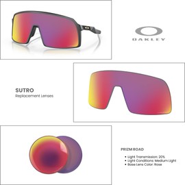 Oakley Original Sutro OO9406 Prizm Road Replacement Lenses for Men for Women + BUNDLE with Designer iWear Care Kit