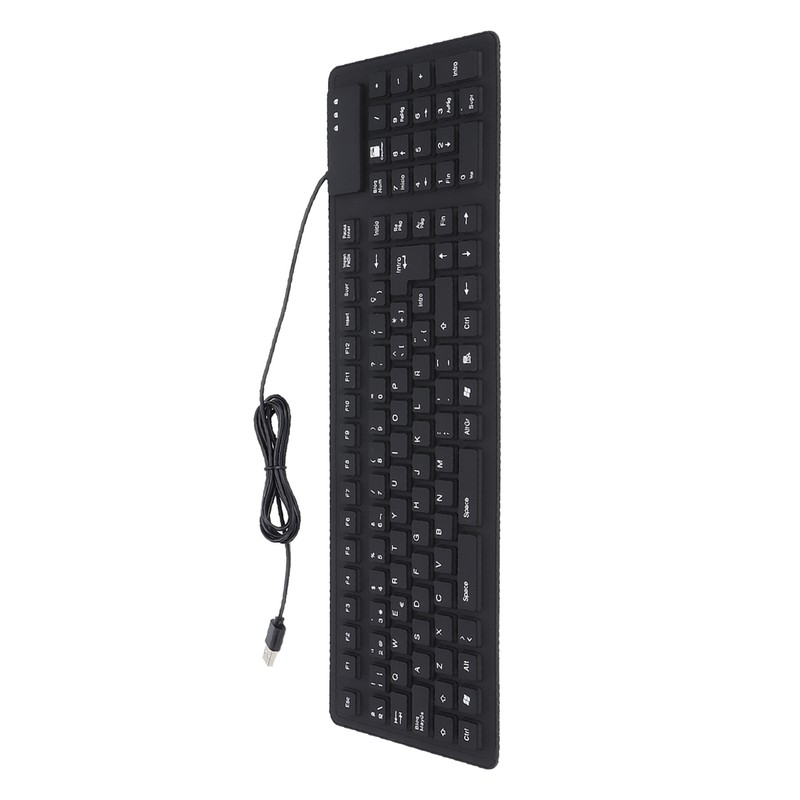 Keyboard 108 Key Spanish USB Wired Portable Foldable Quiet Waterproof