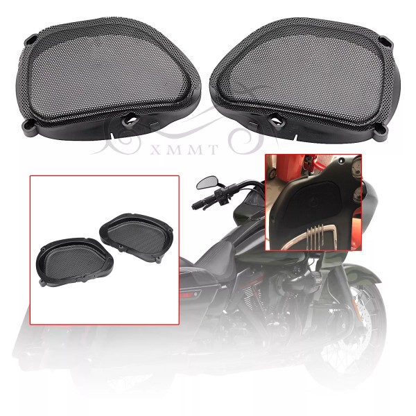 Unbranded Black Mesh Front Fairing Speaker Grilles For Harley Road