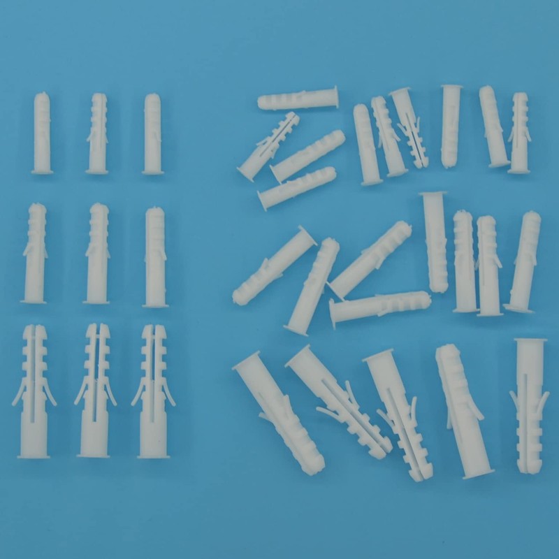 300 PCS White Wall Plugs, Expansion Nail Plugs, Plastic Screw