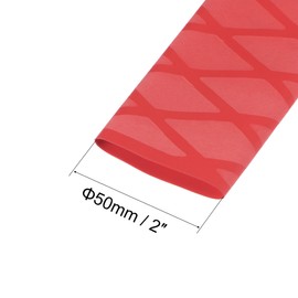 sourcing map Heat Shrink Wrap Tubing for Fishing Rod Grips Handle, 30mm Dia 50mm Flat 1.6ft 2:1 rate, Red