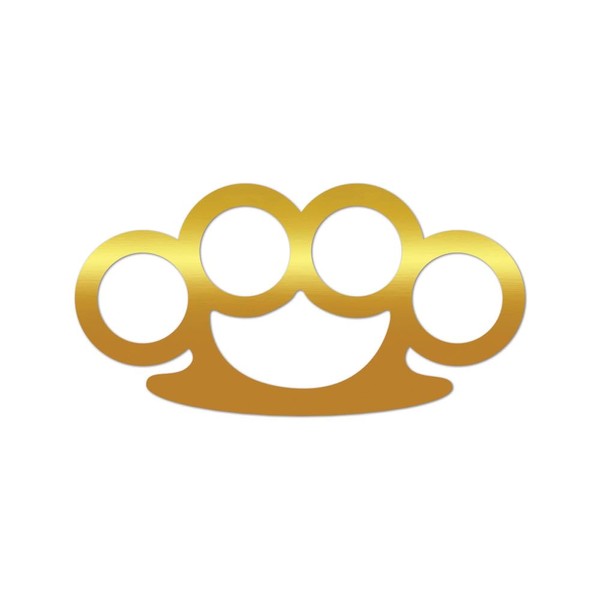 RDW Brass Knuckles Premium Sticker Decal Mirror Gold Metallic -