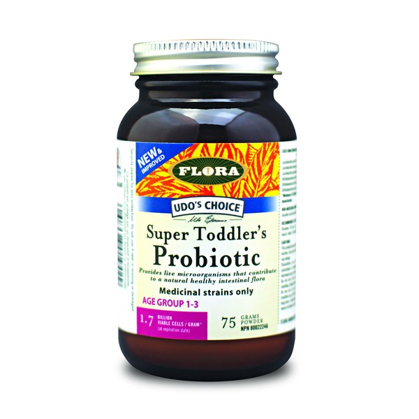 Flora - Toddler's Probiotic, with Six Toddler-Specific Strains, 3 Billion Cells of Raw Probiotics, Formulated for Ages 1-3, Regain and Retain Gut Health, 75 gram Powder