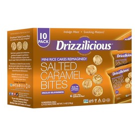 Drizzilicious - Mini Pasteles de Arroz Caramelo Salado - Galletas de Arroz Crujientes, Aperitivo Saludable para Adultos y Niños, Pasteles...