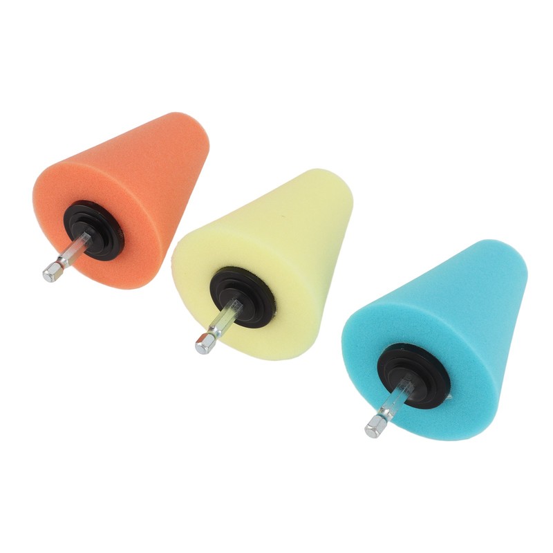 3PCS Hub Conical Polishing Sponge Buffing Foam Pad Wheel Care