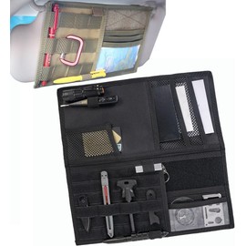 Sdetrcq Large Molle Visor Organizer for Trucks, Tactical Visor Organizer for Trucks, Car Sun Visor Organizer Truck Accessories for Men, Tactical Gear for Men (Black)