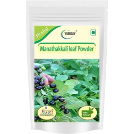 YAMKAY YAMKAY Manathakkali Leaf Powder - Organic Solanum Nigrum | Black Nightshade Powder | 100% Natural Herbal Supplement | Nutrient-Rich Leaf Powder for Health (300 GM, Black Nightshade Powder)
