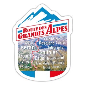 Spreadshirt Route Des Grandes Alpes Souvenir Stickers, 10 x 10 cm, Matt White