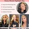 haha Honey Blonde Skunk Stripe Human Hair Wig Lace Front