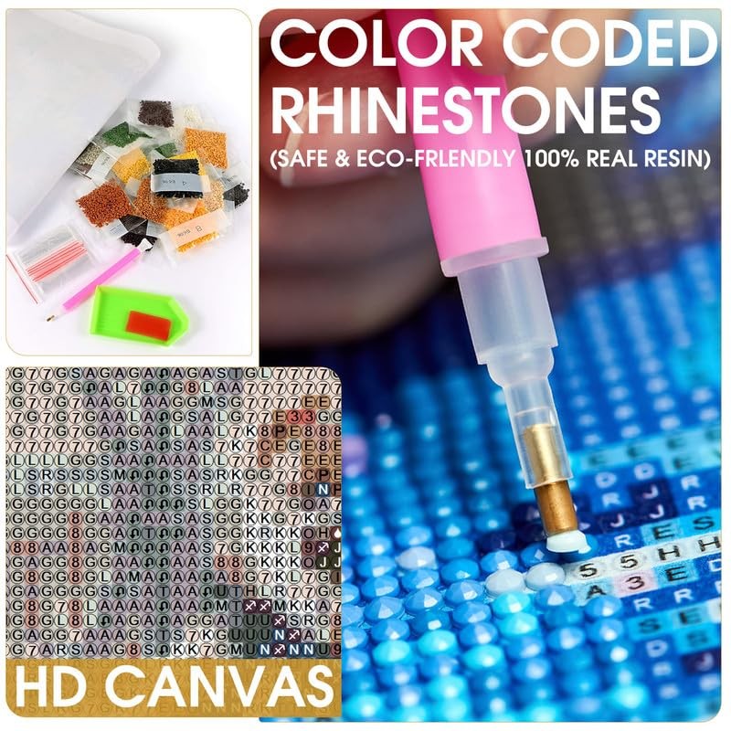 Bimkole DIY 5D Diamond Painting Kits Accessories Fox Animal Moon