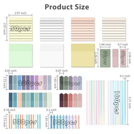 Valtiner 1920 Sheets Transparent Sticky Notes, Clear Tabs Long Highlighter Strips Page Markers for Books, Writable Annotation Index Flags Tapes for School Office Supplies (Multicolor Lined Set)